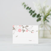 Modern Floral Place Card - Zacht roze Plaatskaartje (Staand voorkant)