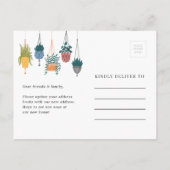 Modern Floral Planten New Home Verhuisaankondiging Aankondigingskaart (Achterkant)