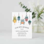 Modern Floral Planten New Home Verhuisaankondiging Aankondigingskaart (Staand voorkant)