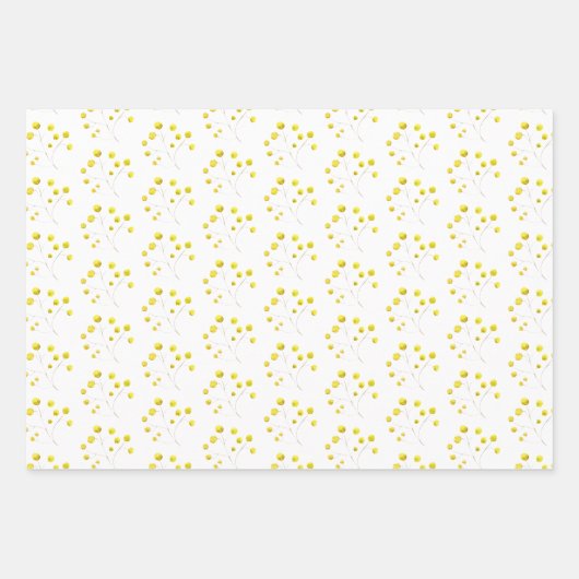 Modern Floral Poinsettia Waterverf Kerst Inpakpapier Vel (Voorkant 3)