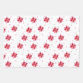Modern Floral Poinsettia Waterverf Kerst Inpakpapier Vel (Voorkant 2)