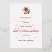 Modern Floral Poinsettias Bouquet Christmas Photos Folie Uitnodiging (Achterkant)
