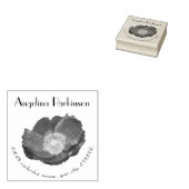 Modern Floral Poppy  Script Retouradres Rubberstempel (Gestempeld)