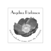 Modern Floral Poppy Script Retouradres Rubberstempel (Afrduk)