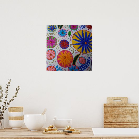 Modern Floral Poster (Keuken)