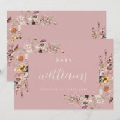 Modern Floral Pregnancy Aankondiging Kaart (Voorkant / Achterkant)