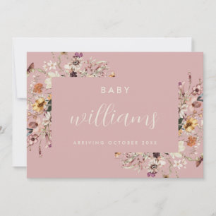 Modern Floral Pregnancy Aankondiging Kaart
