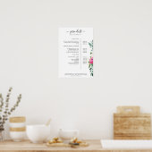 Modern Floral Price List Poster (Keuken)