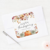 Modern Floral Pumpkin Rustic Happy Thanksgiving  Vierkante Sticker (Envelop)