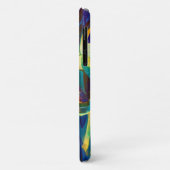 Modern Floral Red Blue Lines Abstract Kunstschilde Case-Mate iPhone Case (Achterkant/links)