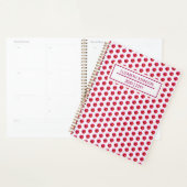 Modern Floral Red Dahlia Pattern Weekly Daily Name Planner (Display)