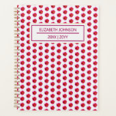 Modern Floral Red Dahlia Pattern Weekly Daily Name Planner (Voorkant)