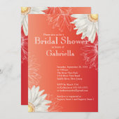 Modern Floral Red Daisy Vrijgezellenfeest Kaart (Voorkant / Achterkant)