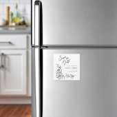 Modern Floral redt de datum van het huwelijk Magnetische Uitnodiging