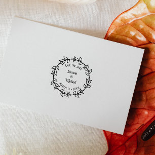 Modern Floral redt de datum van het huwelijk Rubberstempel