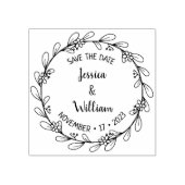 Modern Floral redt de datum van het huwelijk Rubberstempel (Afrduk)