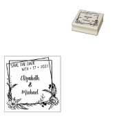 Modern Floral redt de datum van het huwelijk Rubberstempel (Gestempeld)
