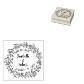Modern Floral redt de datum van het huwelijk Rubberstempel (Gestempeld)