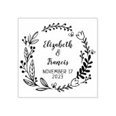 Modern Floral redt de datum van het huwelijk Rubberstempel (Afrduk)