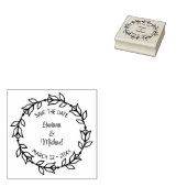 Modern Floral redt de datum van het huwelijk Rubberstempel (Gestempeld)
