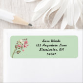 Modern Floral Return Address Label, geschreven tek Etiket (Insitu)