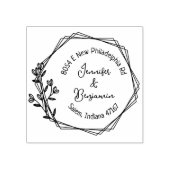 Modern Floral Return-adres, paar Rubberstempel (Afrduk)