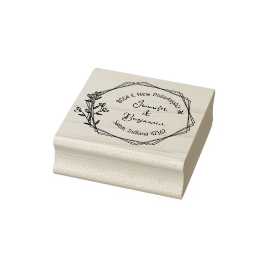 Modern Floral Return-adres, paar Rubberstempel (Stempel)