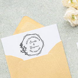 Modern Floral Return-adres, paar Rubberstempel