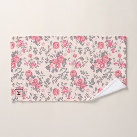 Modern Floral Roos Bad Handdoek (Handdoek)