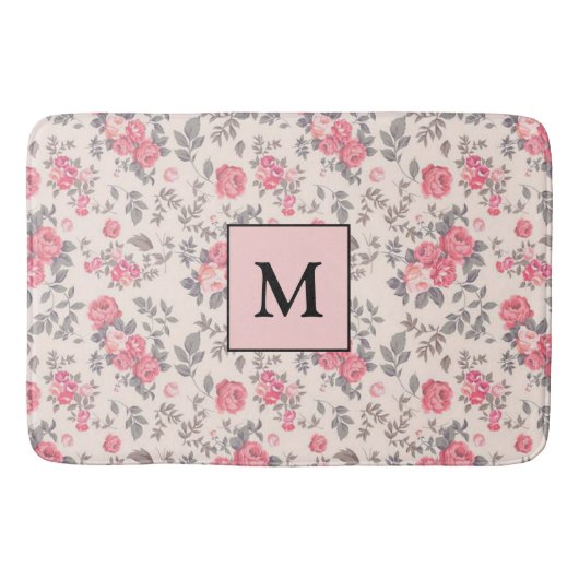 Modern Floral Roos Badmat (Voorkant)