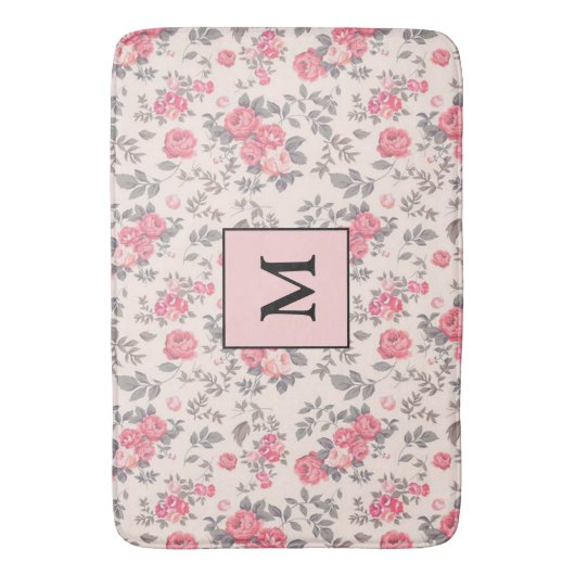 Modern Floral Roos Badmat (Voorkant Verticaal)