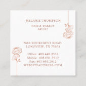 Modern Floral Roos Beauty Photo Arch Pink & Brown Vierkante Visitekaartje (Achterkant)