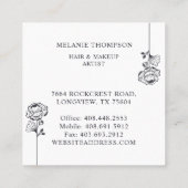 Modern Floral Roos Beauty Photo Arch White Vierkante Visitekaartje (Achterkant)