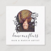 Modern Floral Roos Beauty Photo Arch White Vierkante Visitekaartje (Voorkant)