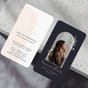 Modern Floral Roos Beauty Photo Arch Zwart Visitekaartje