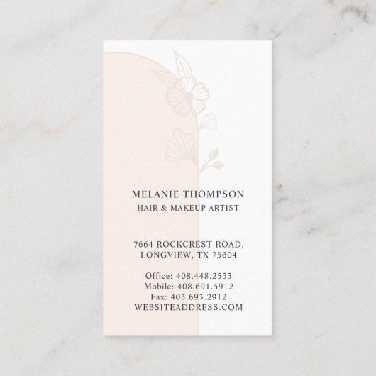 Modern Floral Roos Beauty Photo Arts Pink Visitekaartje (Achterkant)