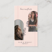Modern Floral Roos Beauty Photo Arts Pink Visitekaartje (Voorkant)