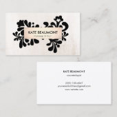 Modern Floral Roos Gold White Marble Beauty Visitekaartje (Voorkant / Achterkant)