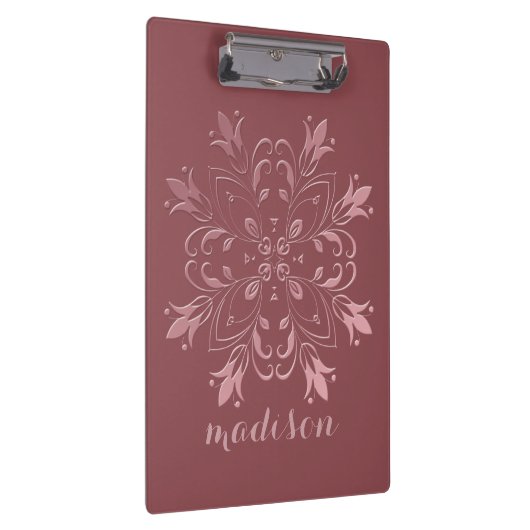 Modern Floral Roos Goud Bloeien Klembord (Rechts)