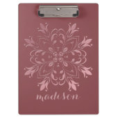 Modern Floral Roos Goud Bloeien Klembord (Voorkant)