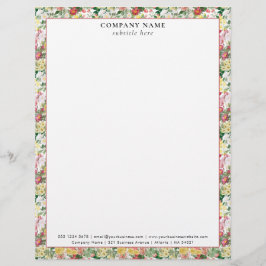 Modern Floral Roses Pattern Company Name Details Briefhoofd