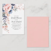 Modern Floral Roze Blauw Vrijgezellenfeest Notitiekaartje (Voorkant / Achterkant)