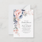 Modern Floral Roze Blauw Vrijgezellenfeest Notitiekaartje (Voorkant)