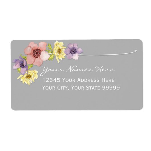 Modern Floral Rustic Lettered Typography Spring Etiket (Voorkant)