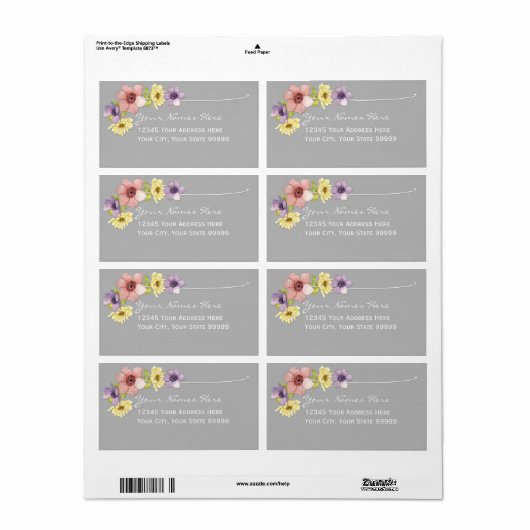 Modern Floral Rustic Lettered Typography Spring Etiket (Full Sheet)