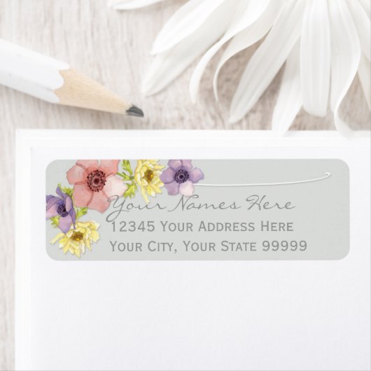 Modern Floral Rustic Lettered Typography Spring Etiket (Insitu)