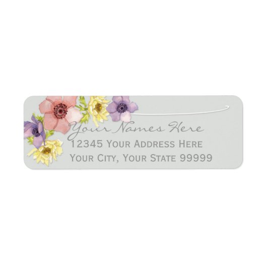 Modern Floral Rustic Lettered Typography Spring Etiket (Voorkant)
