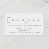 Modern Floral Salon Scissors Logo Benoeming Visitekaartje (Achterkant)