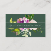 Modern Floral Salon Scissors Logo Benoeming Visitekaartje (Voorkant)