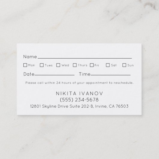 Modern Floral Salon Scissors Logo Benoeming Visitekaartje (Achterkant)